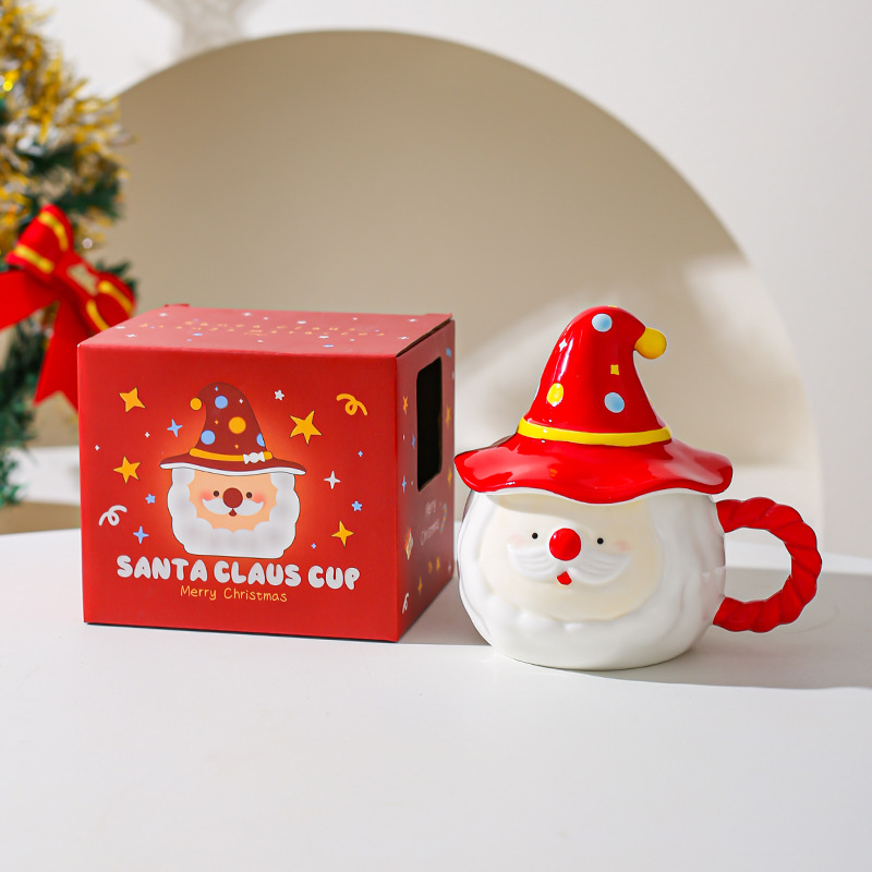 Santa Claus en forma de tazas de cerámica tazas de agua tazas de regalo de Navidad para amigos chicas tazas de café