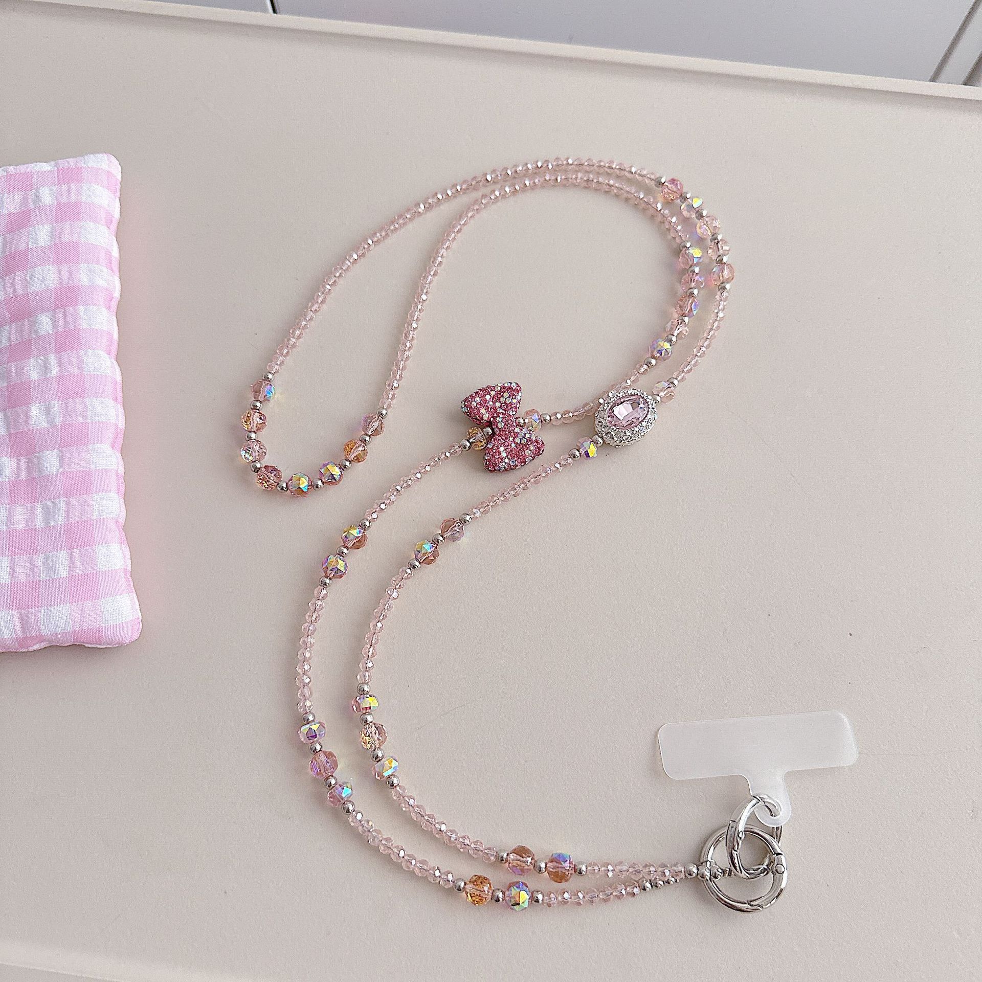 Boutique hecho a mano de alta gama teléfono móvil cadena colgante ins mujer ligero lujo dulce fresco estilo princesa moda teléfono móvil cadena colgante mensajero largo