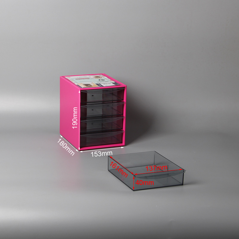 Rose red 4 drawers rose red