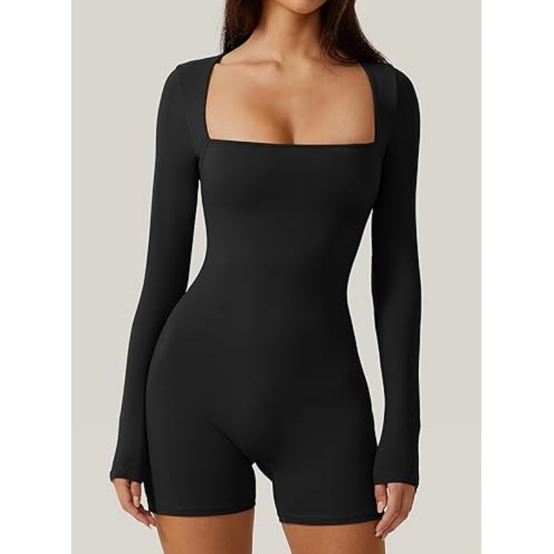 Women's Bodysuits Long Sleeve Bodysuits Sexy Solid Color display picture 5