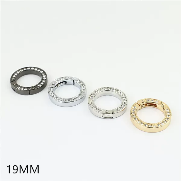 Bag Accessories Double-Sided Diamond Flat Wire Opening Spring Ring Connecting Buckle Opening Ring Handle Buckle Inner Diameter 20mm