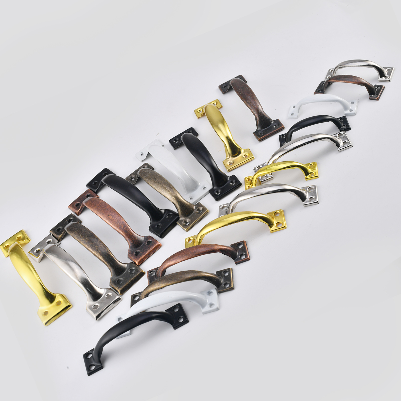 Jingmao hardware de 3 pulgadas de 4 pulgadas de 5 pulgadas de 6 pulgadas arco antiguo puerta antigua pintura en aerosol puerta de madera manija de la puerta del cajón
