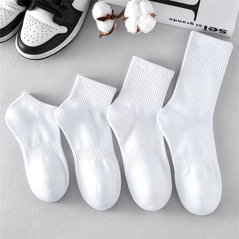 Colored white spring summer knee socks, sports cotton brace, mid-length, wholesale
