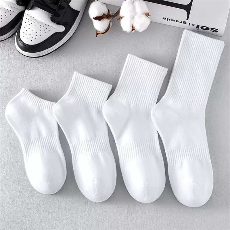 Colored white spring summer knee socks, sports cotton brace, mid-length, wholesale