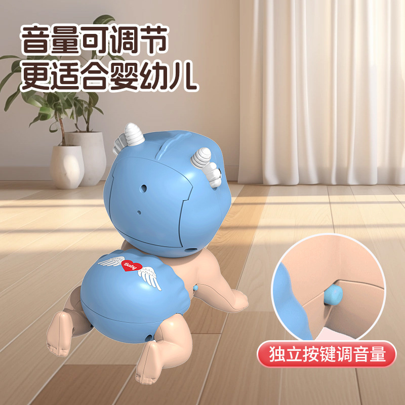 Amazon electrical robot de dibujos animados música juguetes de educación temprana juguetes divertidos muñecos rastreadores llamarán a papá y mamá