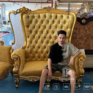 French Luxury Classical Luxury Solid Wood Atmospheric Carved High Back Oversized Negotiation Chair Classy Luxury Living Room Reception Chair