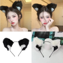 明星同款cos动漫猫女郎发箍头箍猫耳朵女仆头扣铃铛表演发箍