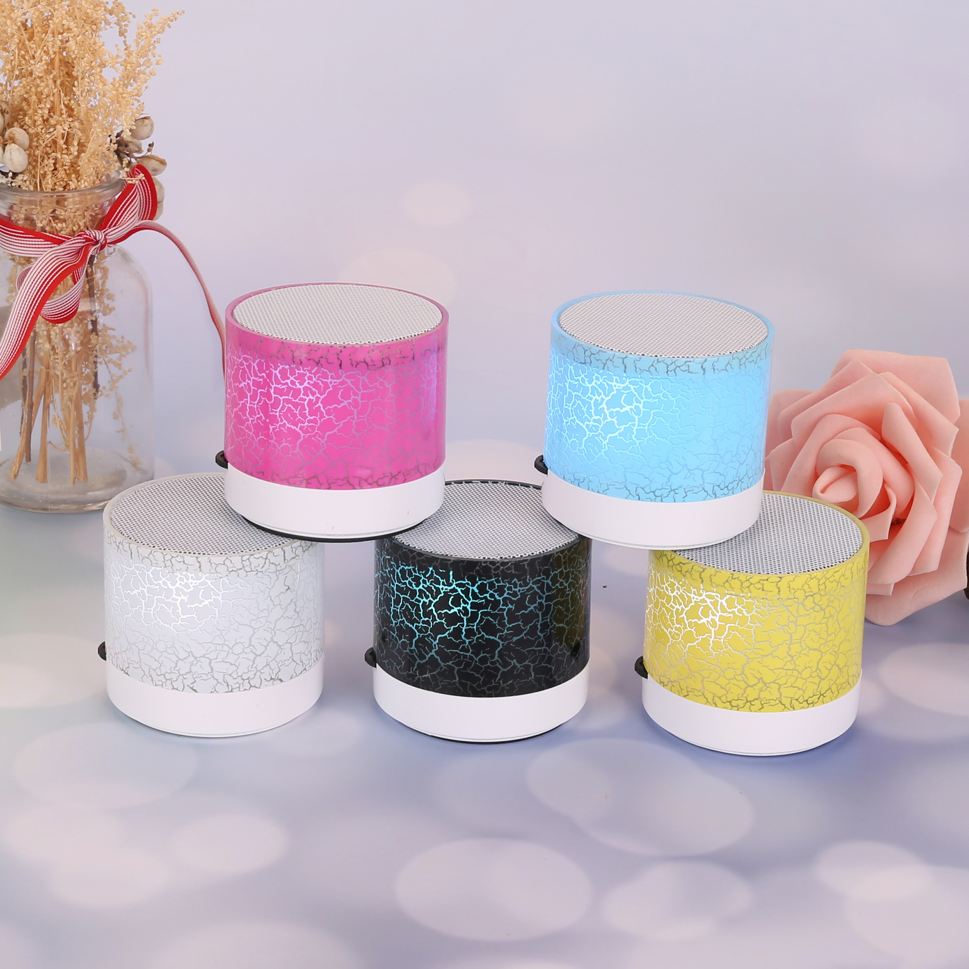 Nueva A9 audio crack colorido inalámbrico portátil Bluetooth altavoz subwoofer tarjeta teléfono móvil regalo al aire libre