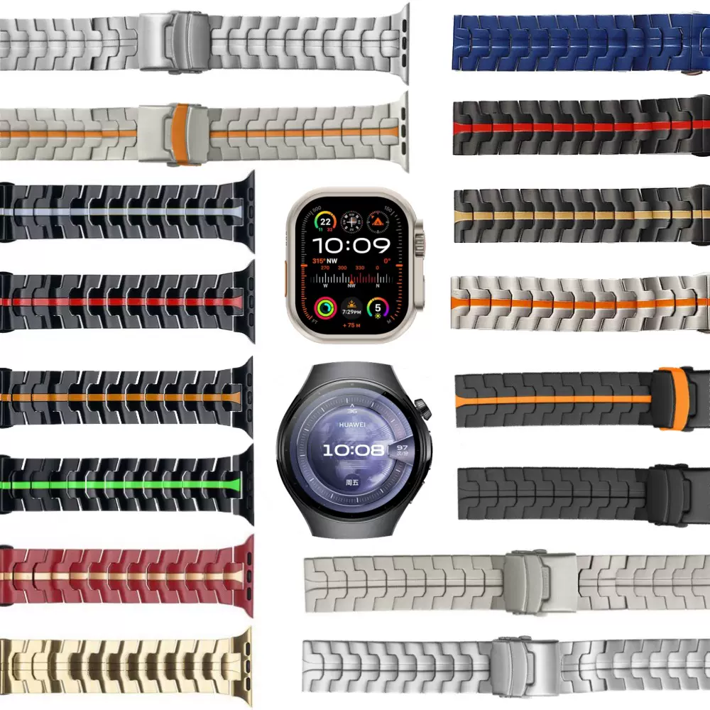 适用iwatch苹果表带纯钛Ultra3钛金属钢铁侠S11不锈钢手表带22mm