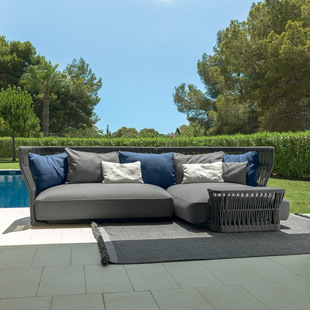 SOURCE Factory Nordic outdoor leisure furniture outdoor outdoor coffee table courtyard garden yard rattan sofa combination