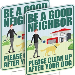 Amazon cross-border new dog-free excrement logo card outdoor courtyard pick-up dog waterproof notice supplies