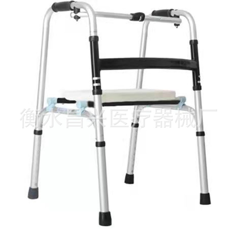 Fábrica al por mayor de aleación de aluminio ayuda para caminar plegable ayuda para caminar con el tablero sentado ancianos rehabilitación baño ayuda para caminar