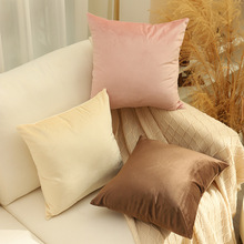 现代简约纯色天鹅绒抱枕套柔软亲肤卧室床头靠枕客厅装饰沙发抱枕