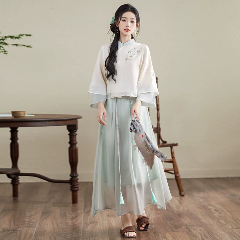 Новая китайская женская одежда в стиле весны и лета новая китайская ретро-китайская одежда