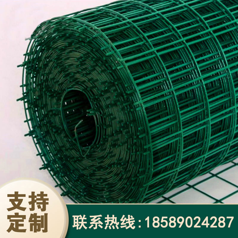 现货供应绿色浸塑铁丝卷网荷兰网家用养鸭养鸡圈地农场养殖网批发