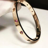 Golden advanced women's bracelet stainless steel, universal accessory, pink gold, high-quality style, light luxury style