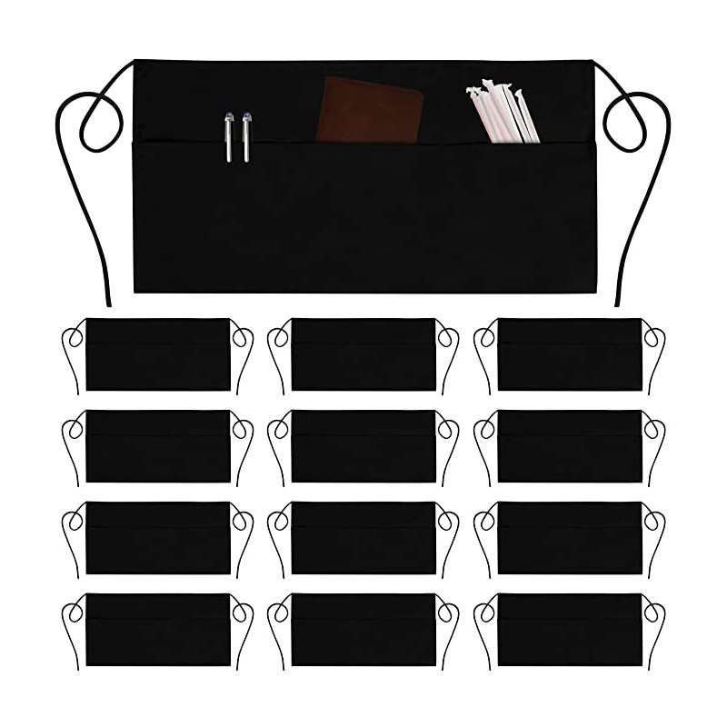 Delantal corto de poliéster de Amazon, moderno y sencillo, para pintura, publicidad, trabajo, fabricante mayorista de delantales cortos.