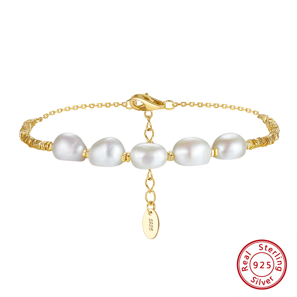 2g Weight 0.03µm Gold Plating Thickness Electroplating Gold Plating Process Spring Ring Trigger Clasp Closure Clasp Closure Type 14K Real Gold Plated, Platinum Plated Plating Material 925 Sterling Silver Pendant Material Stone-Free Inlay Material Bracelets Classification 925 sterling silver Chain Material Beaded Chain Chain Type 1 Piece Quantity Daily Occasion 925 Sterling Silver, Freshwater Pearl Material Geometric Pattern Women's Gender Simple Style Style Plating Craft 925 Sterling Silver Freshwater Pearl  Bracelets Simple Style 31
