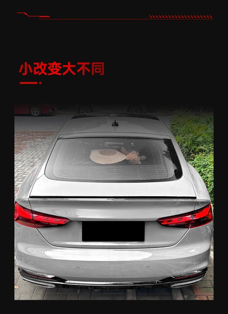 Applicable to 2017-2024 Audi A5 F5 four-door Sportback S5 small tail top wing fixed wing modification parts