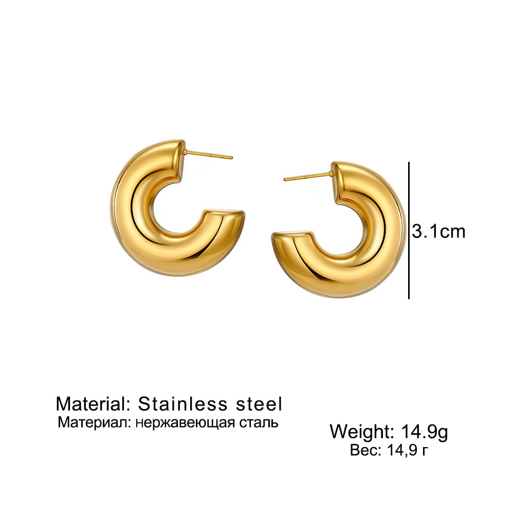 14g Weight Ear Studs Classification 1 Pair Retro Lady Geometric Plating Stainless Steel Ear Studs