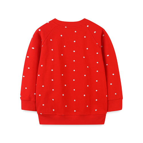 Cross-border supply source Western and European style brand children's clothing autumn new girl's sweatshirt cartoon polka dot children's sweatshirt