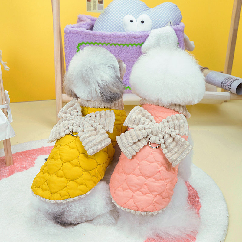 狗狗衣服寵物服裝秋冬季棉衣新品貓咪泰迪博美可愛寵物甜美棉背心