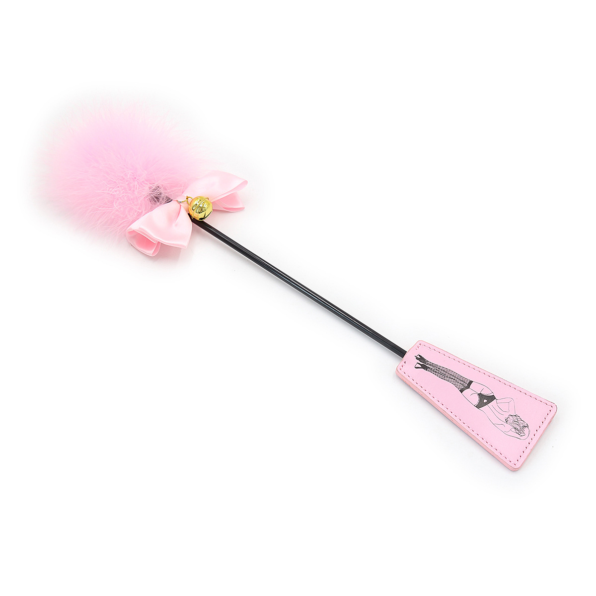 Tienda de fábrica juguetes sexuales juguetes adultos Rosa pluma mano raqueta multifuncional juguete Bell belleza cuero raqueta image 2