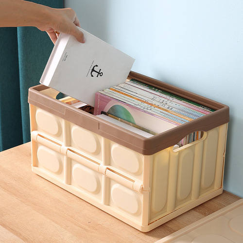 Foldable storage box car folding box large car backup storage box plastic organizing box outdoor camping box