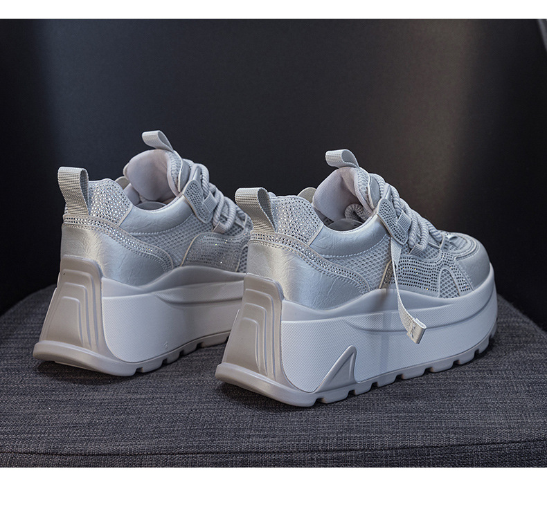 Giày sneaker nữ đế dày lưới thoáng khí phong cách retro — Xám 5066, Be 5066, Hồng đào 5066 chi tiết 30