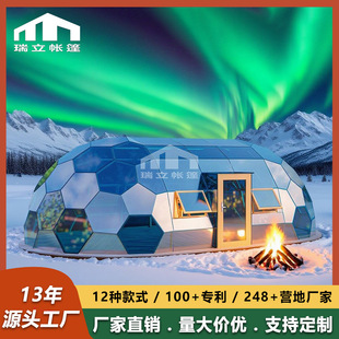 Customized Glass Starry Sky Room Outdoor Camp Scenic Spot Tourist Hotel B&B Oval Starry Sky Tent Accommodation Restaurant
