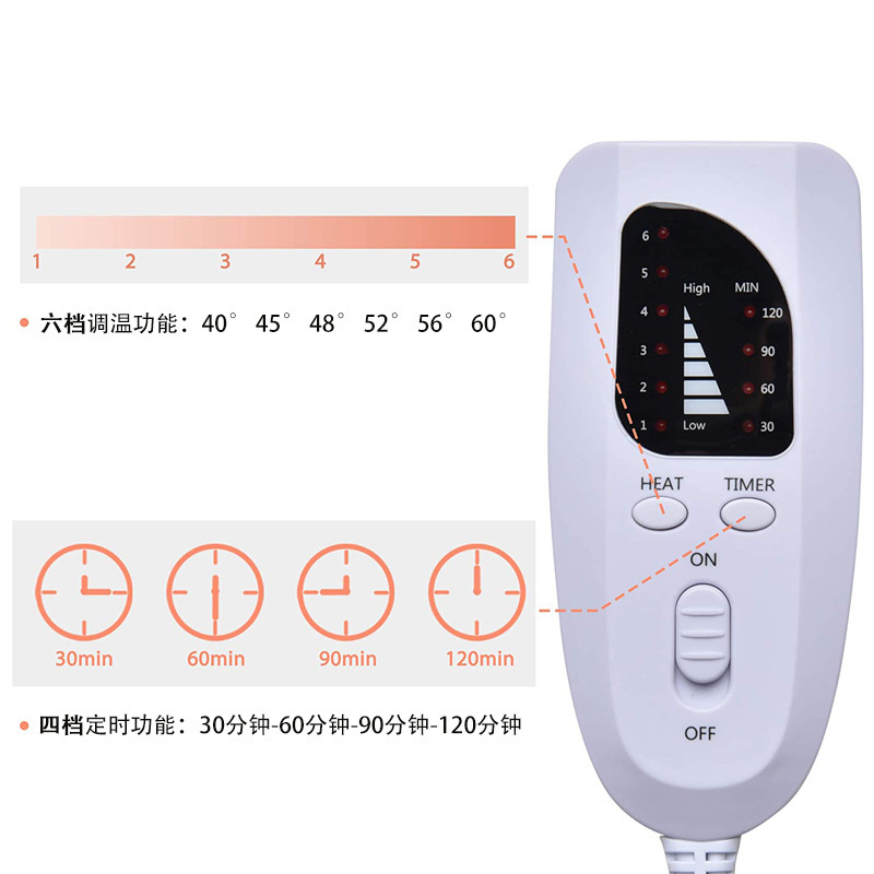 クロスボーダー家庭用電気毛布スマートタイミング保温加熱パッド湿布シングル発熱毛布Heating pad|undefined