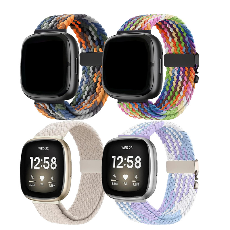 Suitable for Fitbit Versa4 Woven Strap Parachute Buckle Versa2/3 Sense2/1 Elastic Strap New
