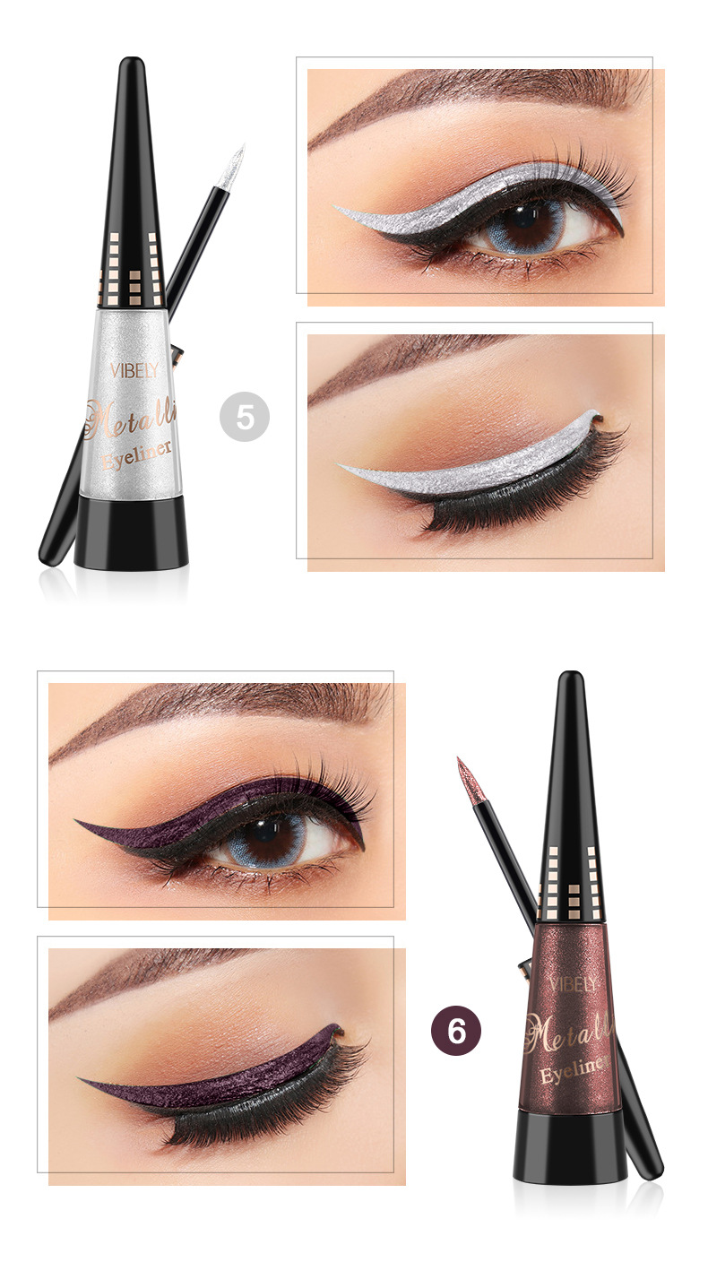 VIBELY export pearlescent colored eyeliner Liquid pen, quick-drying, waterproof, non-smudging liquid ultra-fine eyeliner pen wholesale undefined
