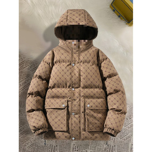 New Style Cotton Jacket Men's Winter Youth Thickened Down Cotton-padded Jacket Hooded Trendy Casual Cotton-padded Jacket Men's Top
