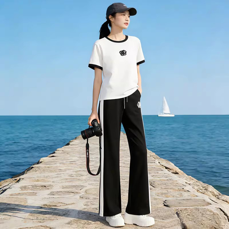 Women's Clothing Camellia Themed Petite Women's Two Piece Set Slimming Sporty Casual Summer Outfit Inspired Sophisticated_ecoleips.com