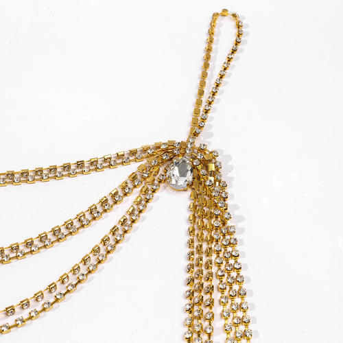 Cross-border new accessories rhinestone shoulder chain sexy tassel multi-layer temperament clavicle chain rhinestone body chain chain