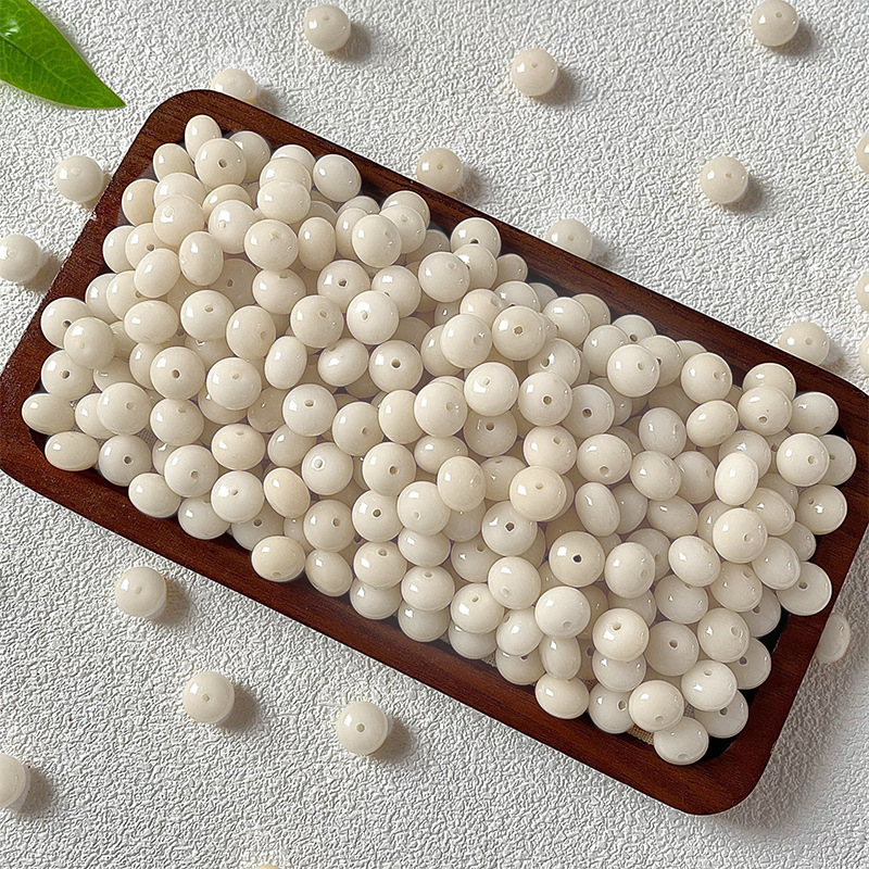 天然白玉菩提根散珠手串绕指柔圆珠DIY佛珠文玩女手工菩提子批发