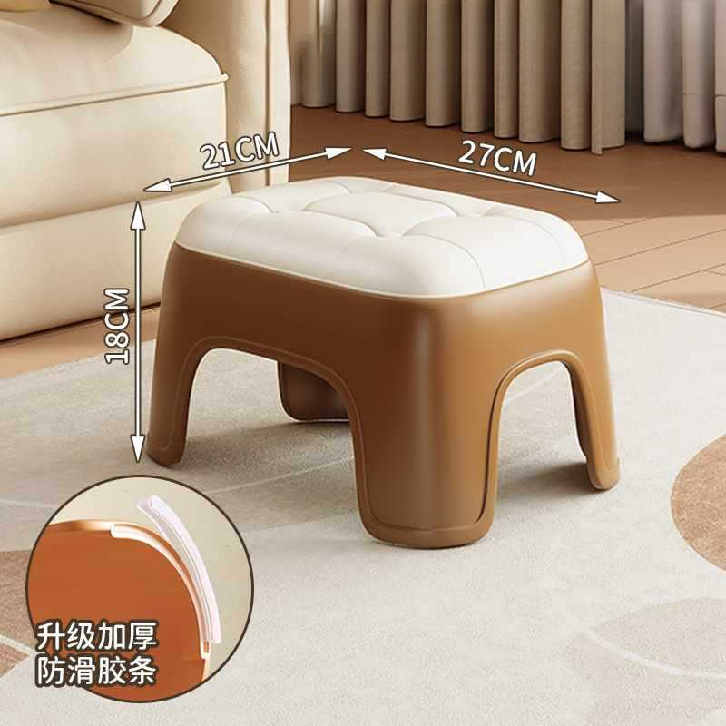 Household Plastic Small Stool, Thickened Square Stool, Living Room Bench, Stackable Low Stool, Entryway Shoe-Changing Stool, Children's Bathroom Stool