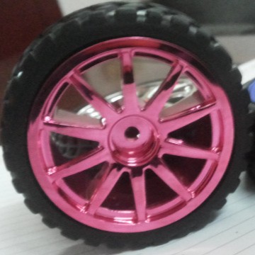 越野车轮超强摩擦力轮胎内六角车轮智能车机器人轮子电镀轮胎内胆