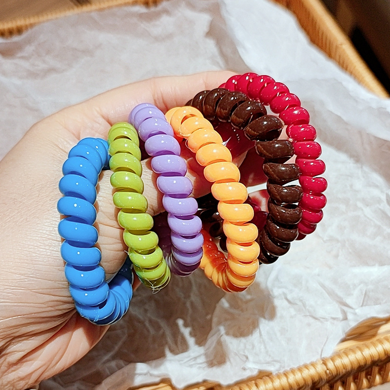 地摊热卖 头饰批发 百搭多色电话线发圈头绳子 特价韩版发饰混批