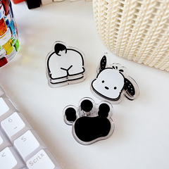 帕恰狗雙面文件夾便簽夾高顏值亞克力pp夾少女學生多功能試卷夾文