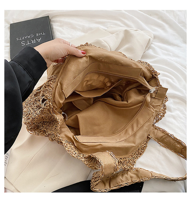 Borsa a tracolla da donna in paglia intrecciata per il mare_voghion.com