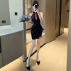 Sexy Sleeveless Velvet Split Wrapped Hip Cheongsam Dress