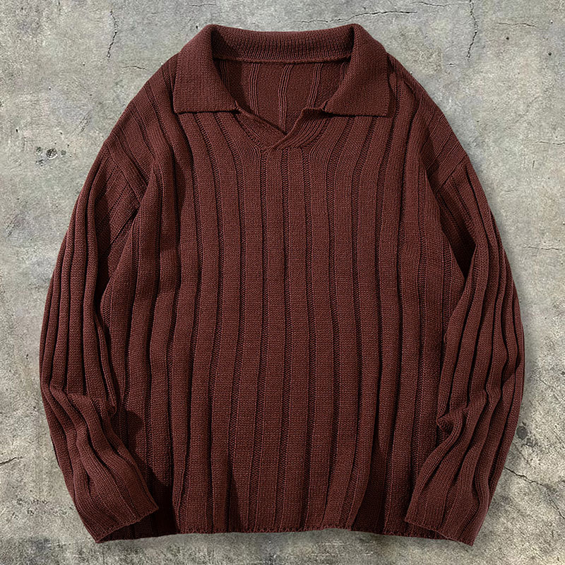 Camisa Polo de Punto con Solapa para Hombre de Acrílico, Corte Holgado, para Ocio