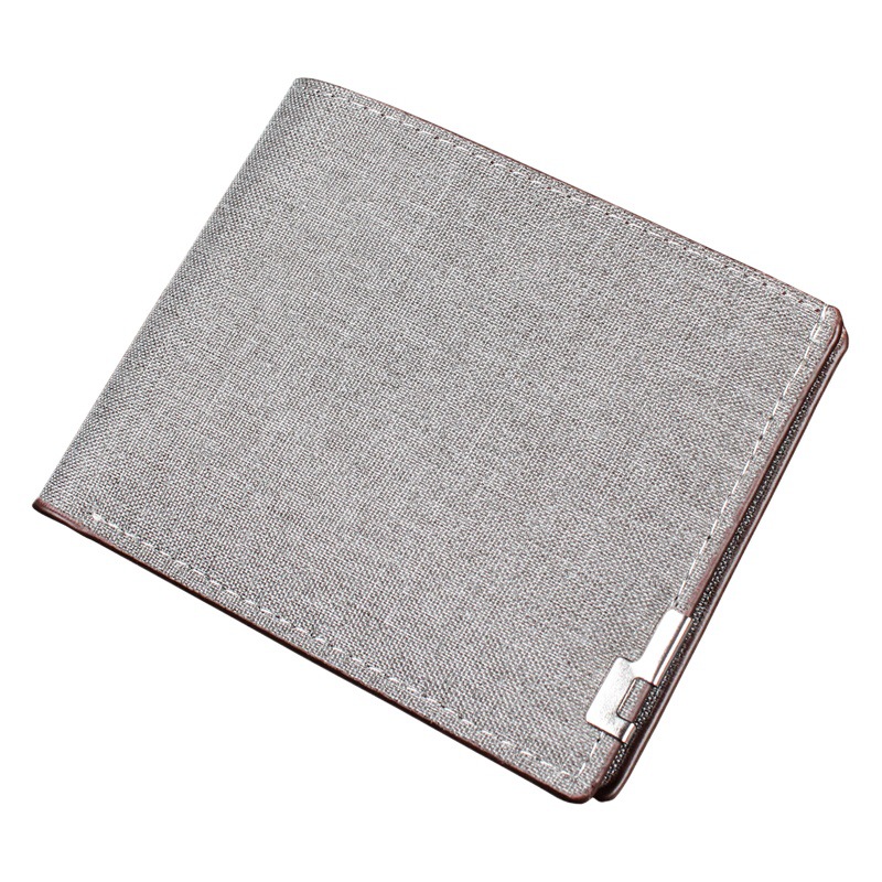 men's short canvas wallet wallet men student fashion card bag wallet spot