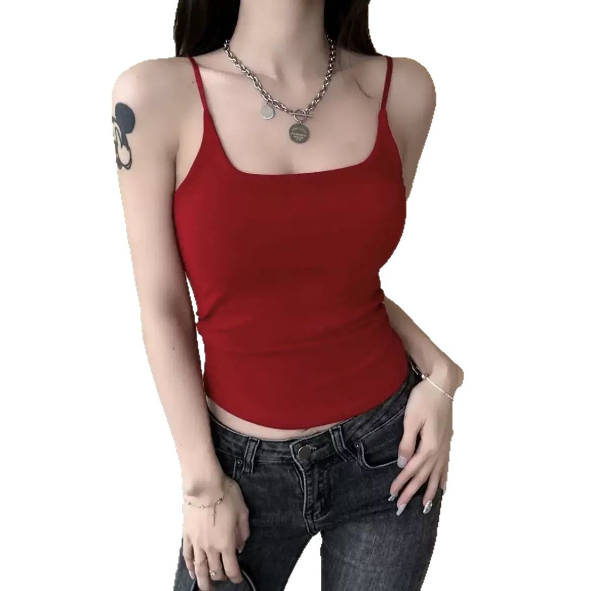 Nuevo diseño puro dulce y picante, camisola plisada, ropa exterior femenina, con almohadilla para el pecho, ropa de espalda delgada y hermosa, verano