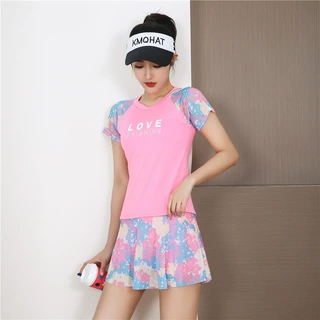 清仓价 泳衣女夏分体保守遮肚显瘦学生大码平角运动遮肉游泳衣
