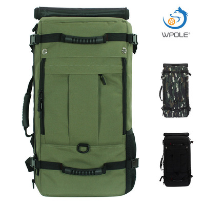 狼极大容量登山包 徒步迷彩包 野营单肩斜跨式双肩包厂家直批|ru