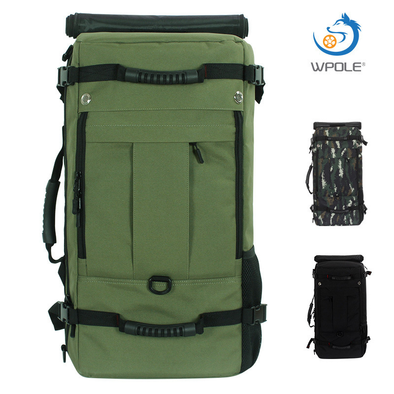 狼极大容量登山包 徒步迷彩包 野营单肩斜跨式双肩包厂家直批|ru