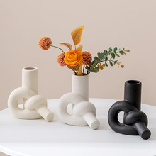 欧美ins风简约素雅陶瓷花瓶创意家居装饰插花器摆件跨境一件代发